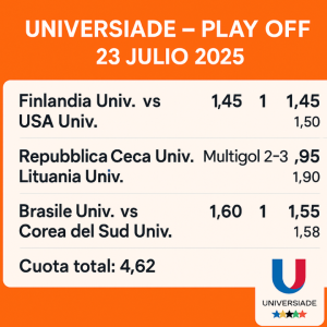 Schedina Vincente – Universiade – Play Off 23 Luglio 2025