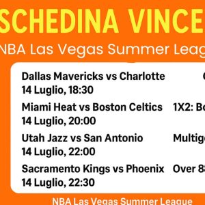 Schedina Vincente – NBA Las Vegas Summer League 14 Luglio 2025