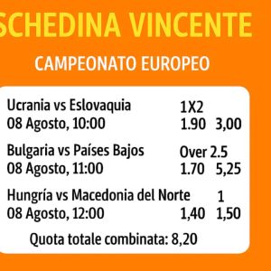 Schedina Vincente – Campeonato Europeo – 08 Agosto 2025