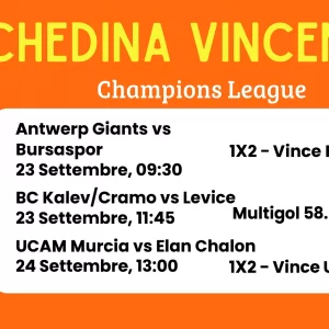 Schedina Vincente – Champions League Qualificazioni 23-24 Settembre 2025