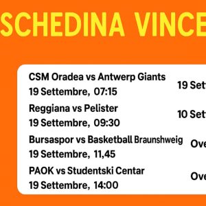 Schedina Vincente – Champions League Qualification 19/09/2025