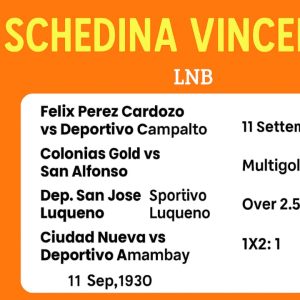 Schedina Vincente – Campeonato Paraguay: LNB Clausura – 11/09/2025